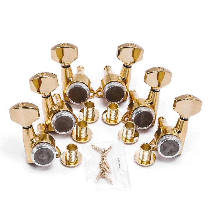 Tarraxa Gotoh SG38107 MGT Gold Dourada 3+3 com Trava para Guitarra Violão Aço