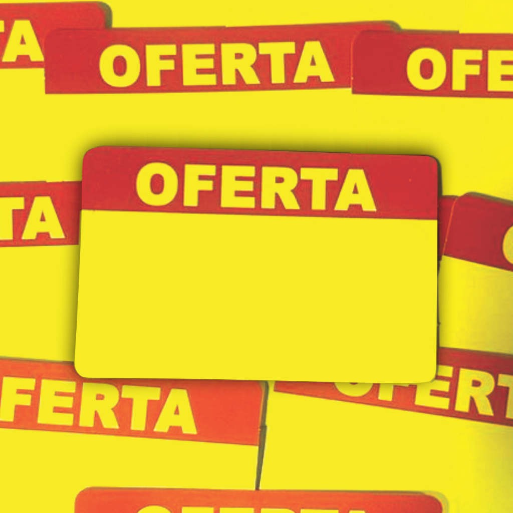 Cartaz Oferta Gondola Promoção 8,5 x 5,5cm - 100 Unidades em Oferta na Shopee