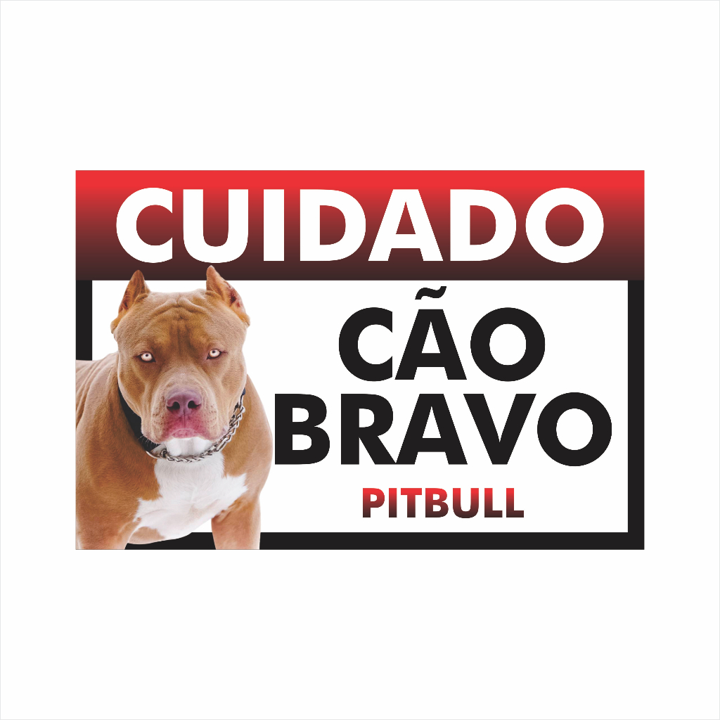 Placa cuidado cão bravo Pitbull Pastor alemão Rottweiler Akita Doberman Bull terrier Belga malinois