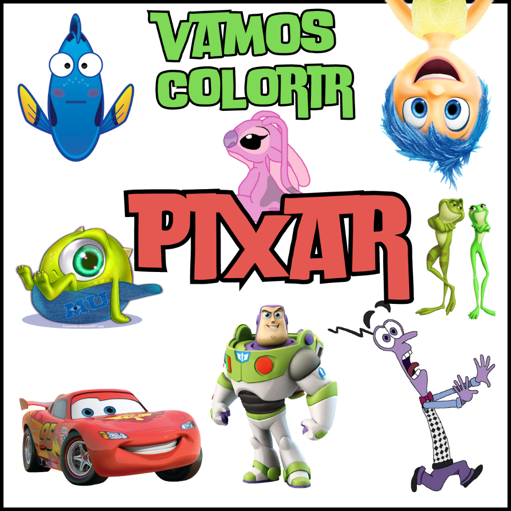 Kit 200 desenho ENCADERNADO para colorir e Pintar tema Pixar