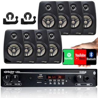 Kit Som Ambiente 1002 Bt Control + 8 Caixas Parede Preta 55w em Oferta na Shopee