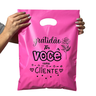 Sacolas Plásticas Já Personalizadas 30x40, boca de palhaço - Entrega Rápida ! em Oferta na Shopee