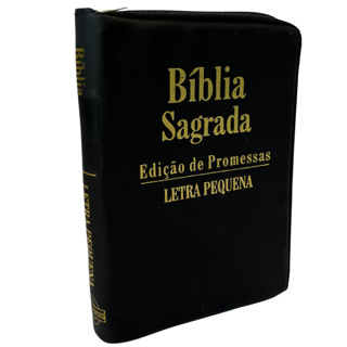 Bíblia Sagrada Preta COM ZÍPER - Letra pequena em Oferta na Shopee