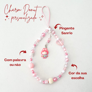 Phone Charm Donut personalizado pingente Sanrio Phone Strap em Oferta na Shopee