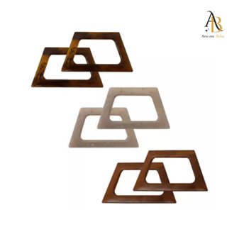 1 ~2 ou 3 PARES de Alça CZ/ TRAPEZIO em acrilico resina para bolsa crochê em Oferta na Shopee