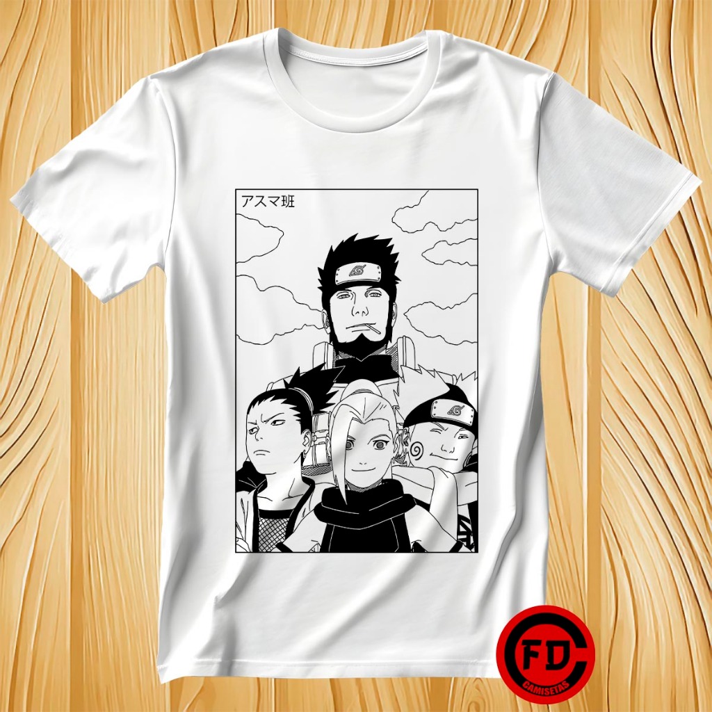 Camiseta Anime Naruto Clássico Time 10 Asuma Ino Shikamaru e Choji Unissex