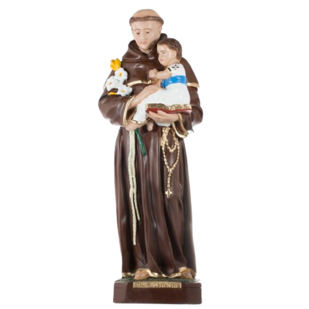 Imagem Santo Antonio 22 cm Católica Pintada à Mão