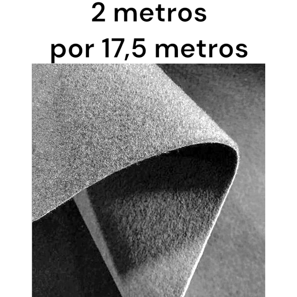 Carpete Grafite 2 Metros por 17,5 Metros Cinza Forração Decoração Festa Evento Camarote Igreja