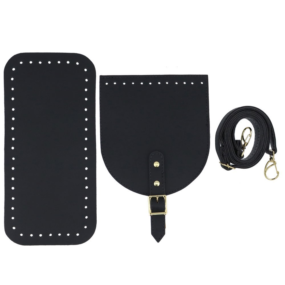 Kit Para Bolsa de Crochê,artesanatos Alça+ Fundo+Aba fivela em Couro Sintético
