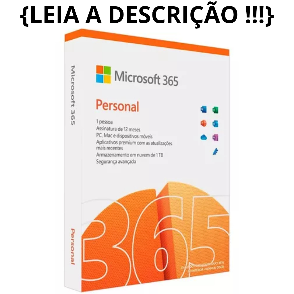 Conta Microsoft Office 365 Anual + 1Tb de armazenamento no OneDrive