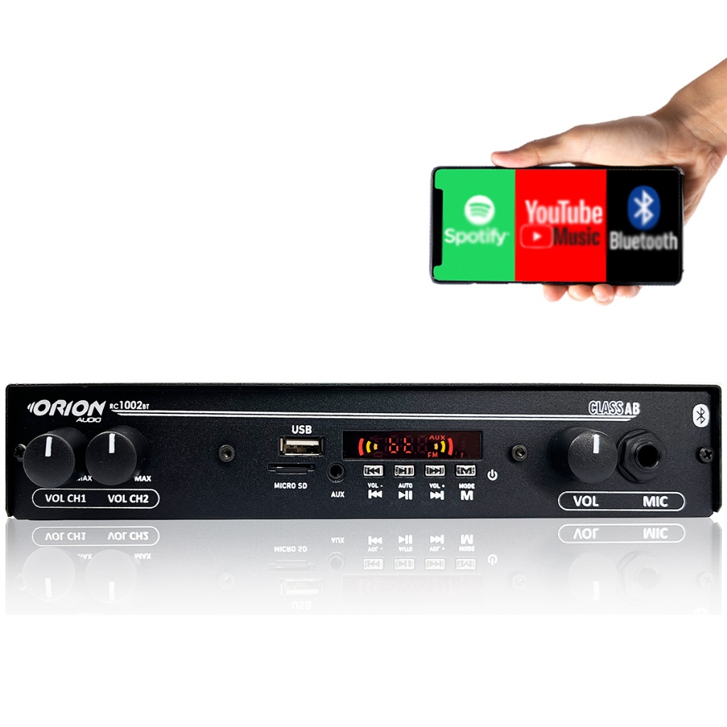 Receiver Orion Slim 1002 Bluetooth Mic Sd Aux 2 Canais 40w em Oferta na Shopee
