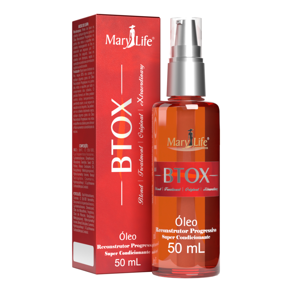 Óleo Btox 50mL (Reparador de Pontas) Capilar super condicionante anti frizz proteção térmica salão.