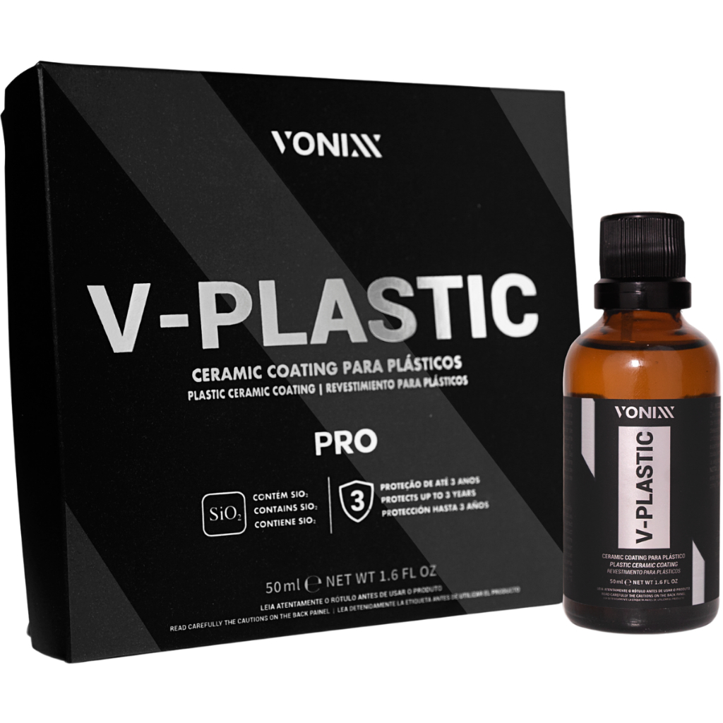 V-Plastic Pro Vitrificador Semipermanente para Plásticos Renova e Protege 50ml Vonixx em Oferta na Shopee