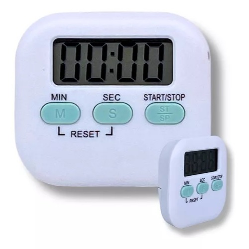 Mini Timer Digital 7,5x5Cm De Cozinha Temporizador Com Alarme Rosa Ou Branco Super Prático E Fácil De Se Usar