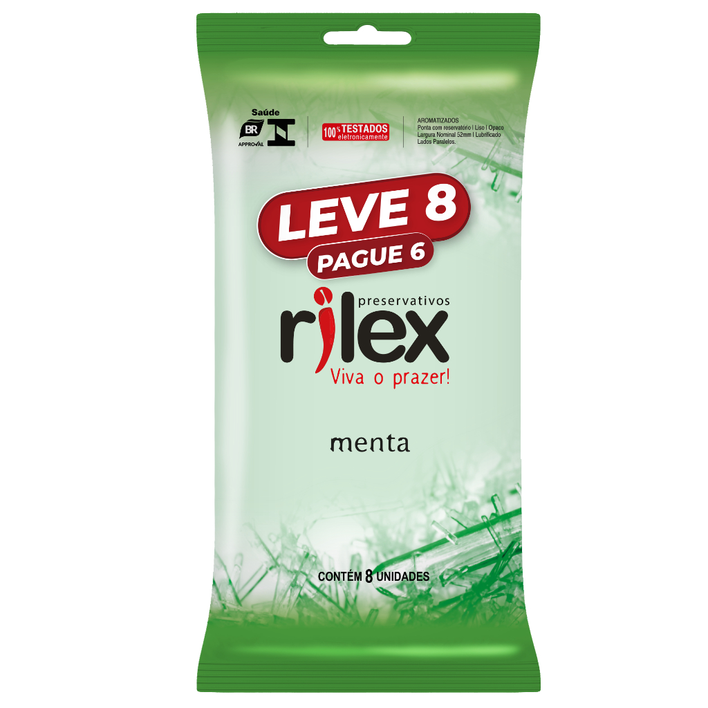 Kit 40 Preservativos Camisinhas Rilex são 24 Lubrificado + 8  Rilex Morango + 8  Rilex Hortelã