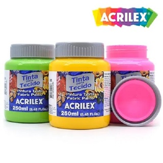 Tinta Tecido 250ml Fosca  Acrilex Artesanato Pintura Pano de Prato - Cores em Oferta na Shopee