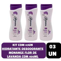 Kit com 03un Hidratante Desodorante Monange Flor de Lavanda com 400ml
