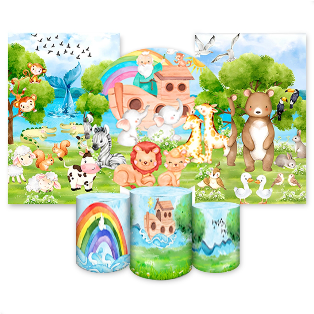 Capas  Painel Sublimados para Festa Tema Arca de Noe em Oferta na Shopee
