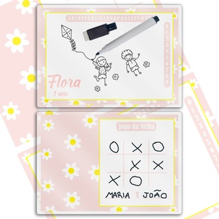 Lousa Mágica Personalizada Para Festa Infantil Lembrancinha Com Canetas Apagáveis Personalizado Margaridas em Oferta na Shopee