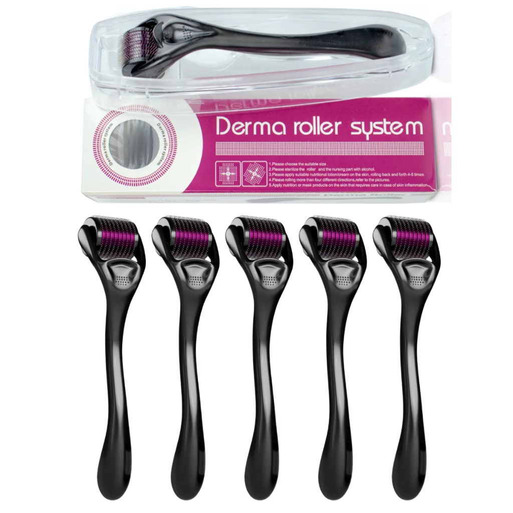 5Un Dermaroller Microagulhamento Rolo Agulha System 540 Original com Anvisa Preencher Falha Cabelo Barba Cicatriz Mancha em Oferta na Shopee