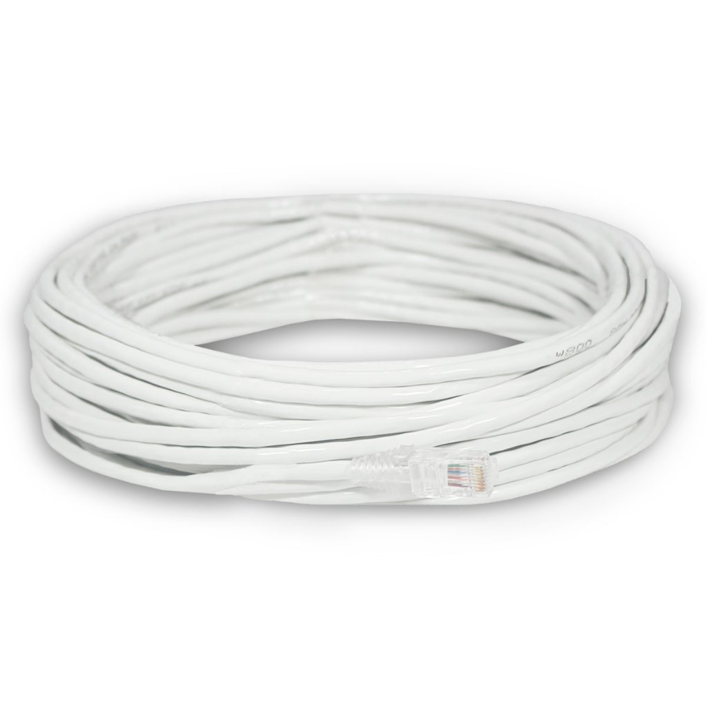 Cabo de Rede CAT5e 10 Metros 10m Branco UTP Crimpado Testado LAN CFTV