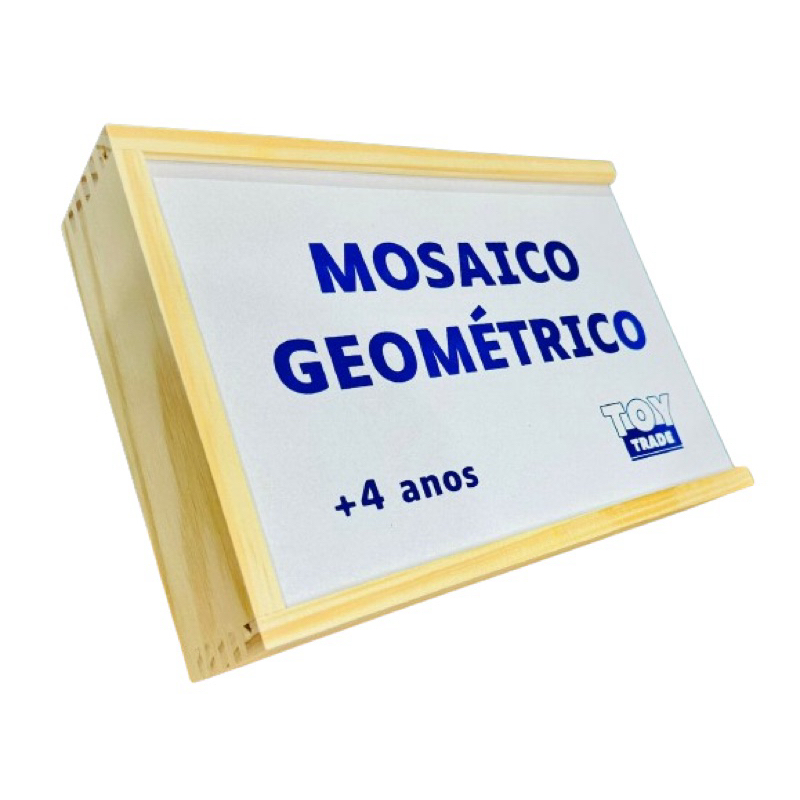 Mosaico Geométrico 100 Peças Jogo Divertido Montando Formas em Madeira Brinquedo Educativo Pedagogico Criatividade Diversão Formas Geométricas