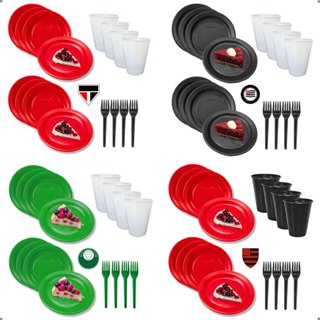 Kit Descartáveis Times Brasileiros Festa Tema Futebol Sobremesa 50 Pessoas em Oferta na Shopee