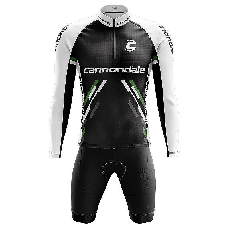 Conjunto Para Ciclista Bermuda e camisa Cannondale UCI Com Bolsos Proteção UV50+
