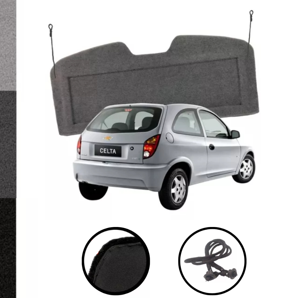 Tampão de Bagagito com Cordinhas para Porta-Malas Chevrolet Celta 2 Portas - Acessório Original