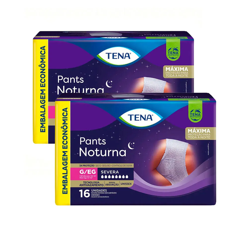 Kit 2 Pacotes Roupa Íntima Tena PANTS NOTURNA G/XG 16un cada - Total 32un