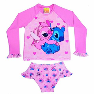 Blusa Proteção Solar UV+ Biquíni Infantil Menina Natação Praia Piscina