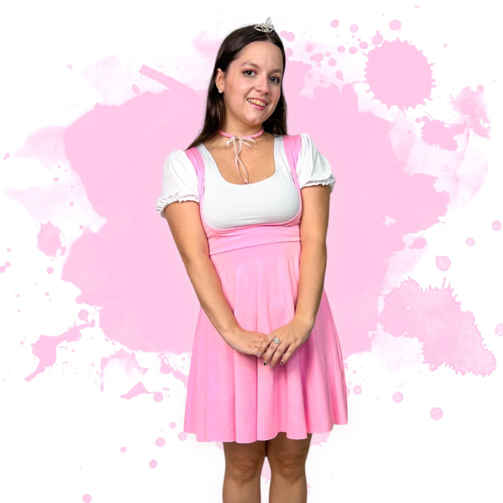 Salopete Rosa By Lovu Rodada Vestido Plus Size Moda Cottagecore Camponesa Coquette Bridgerton Inspo Roupas Femininas