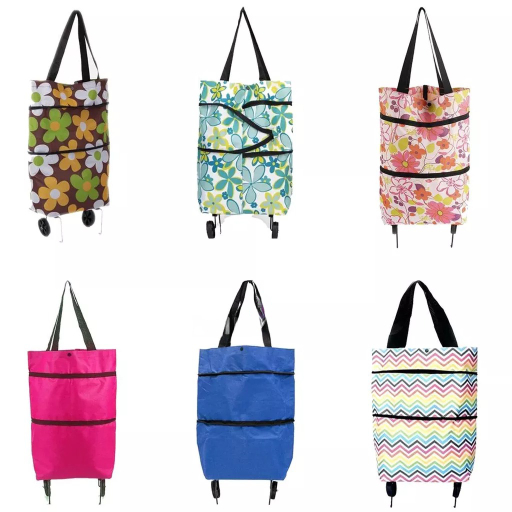 Carrinho Compras Dobrável 2 em 1 Bolsa Sacola Rodinhas Mercado Feira Grande Capacidade Prático ref: 852 em Oferta na Shopee
