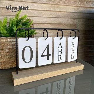 Calendário de Mesa Permanente Decorativo – Plaquinhas para Casa e Escritório em Oferta na Shopee
