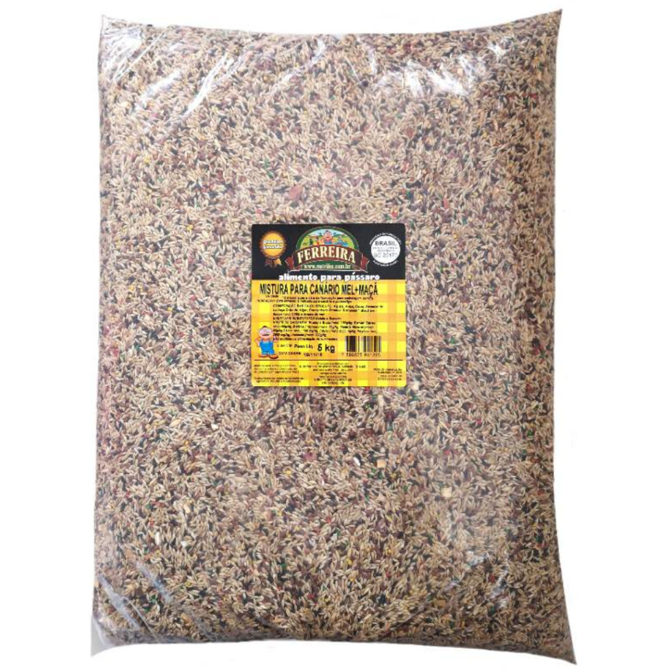 Mistura de Sementes Premium para Canário com Mel e Maçã 5 KG em Oferta na Shopee