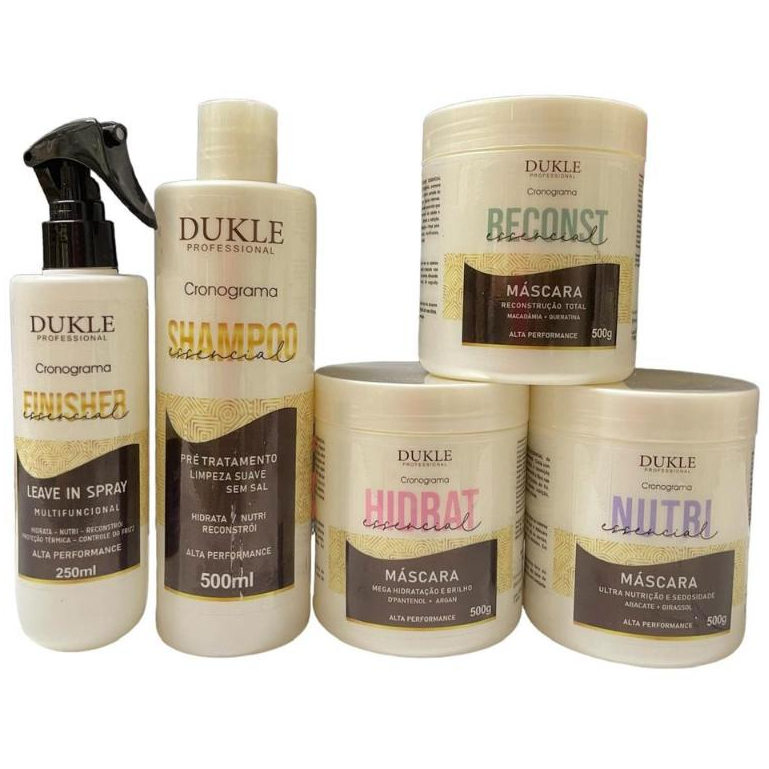 Kit Conograma Dukle Profissional 5 Passos Reconstrução Nutrição Sedosidade Antiqueda e Antiquebra