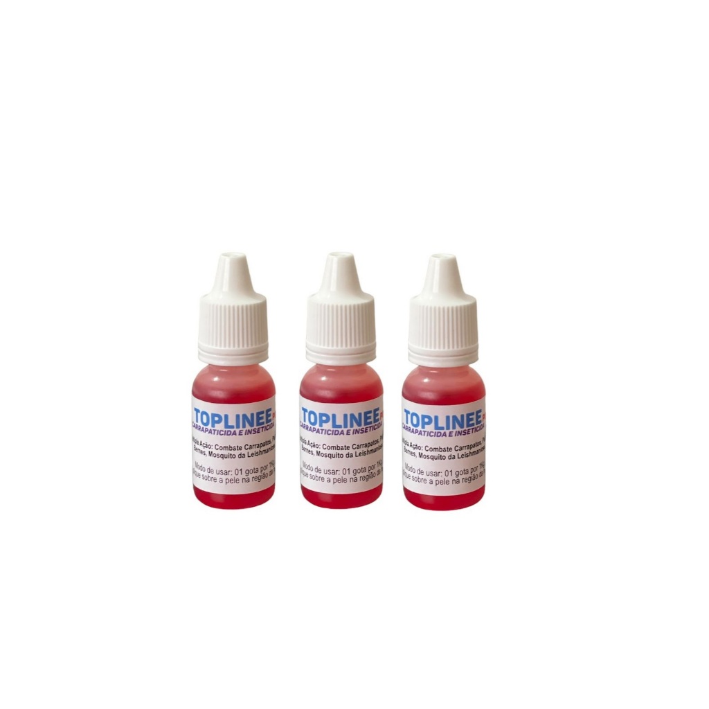 Kit 3x Topline 10ml Poderoso Antipulgas e Carrapatos Animal Cães e Gatos em Oferta na Shopee