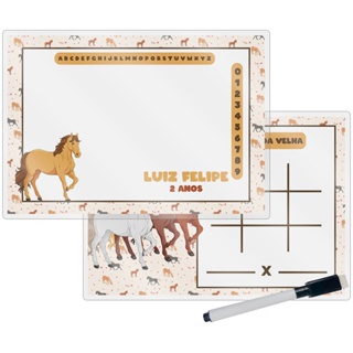 30 Lousa Mágica + Caneta Com Apagador Personalizada Lembrancinha Festa Infantil Tema Cavalo Ou Outros em Oferta na Shopee