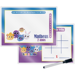 10 Lousa Mágica + Caneta Com Apagador Personalizada Lembrancinha Festa Infantil Bolofofos Ou Outros em Oferta na Shopee