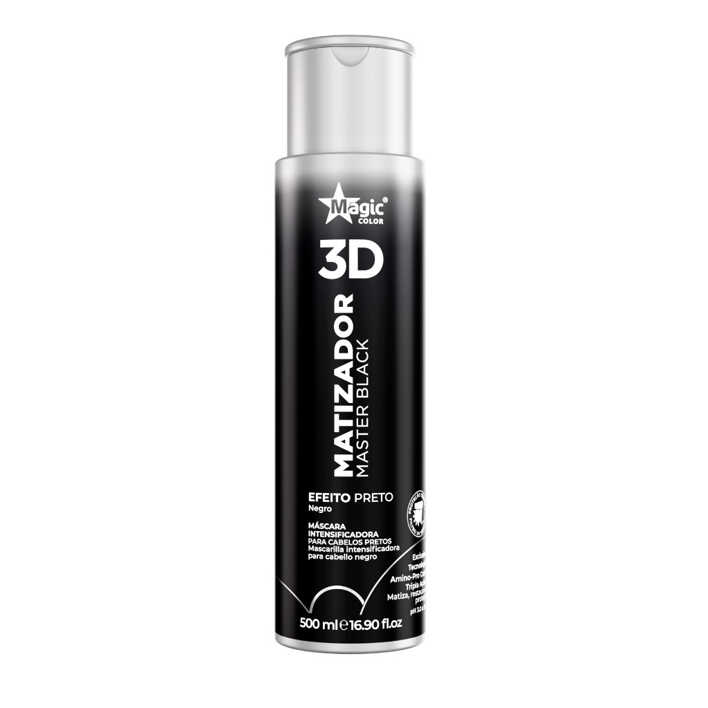 Matizador 3D Magic Color Master Black - Efeito Preto Intenso - 500ml