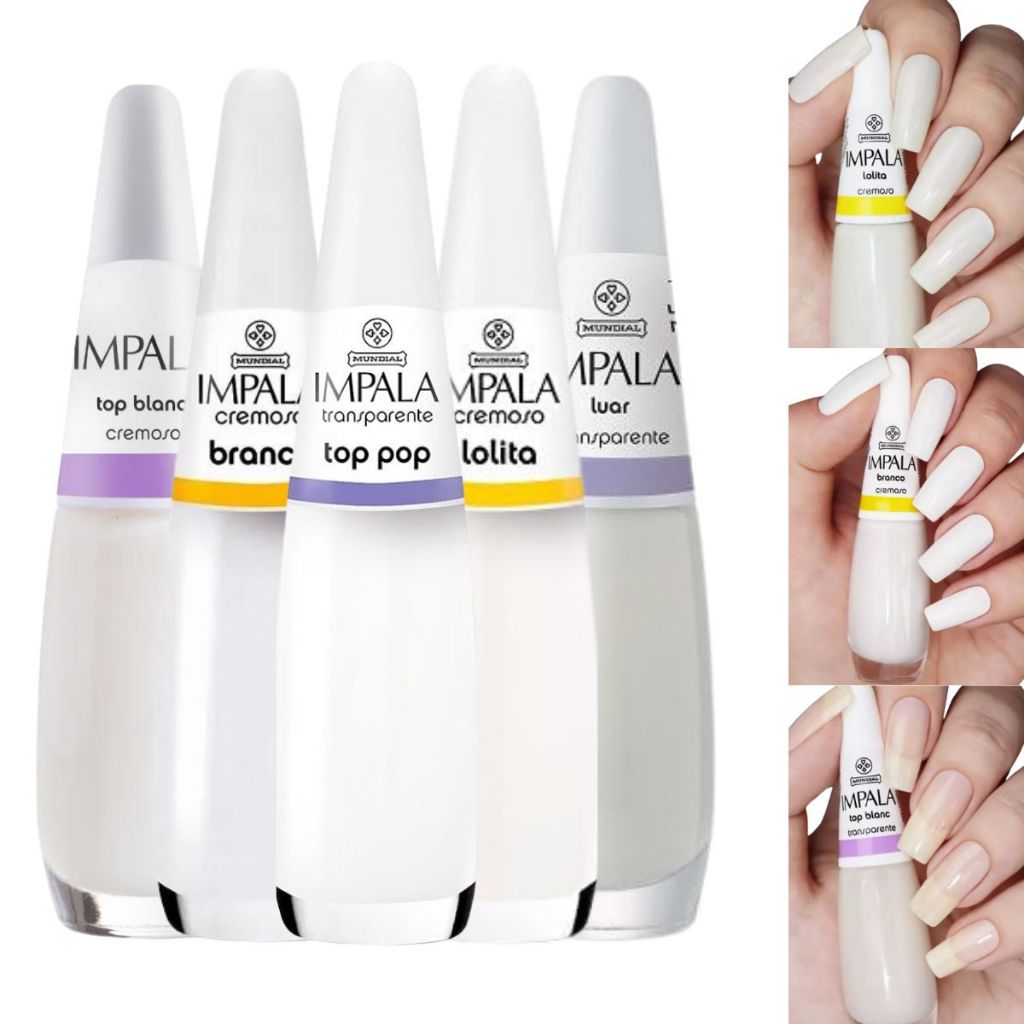 IMPALA: Kit com 5 Esmaltes em Cores Claras para Francesinha