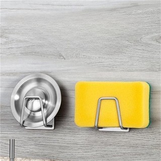 Kit 4 Aço inoxidável Suporte Porta Esponja para bucha de pia Prateleira de cozinha