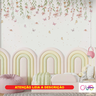 Papel de parede adesivo Jardim Suspenso com borboletas -Gvs Decor *SOB MEDIDA* VALOR DE ACORDO M2 INFORMAR ALTURA X LARG em Oferta na Shopee
