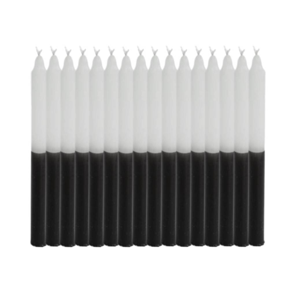 1 Kg Vela Palito Bicolor Branca/Preta 18cm em Oferta na Shopee