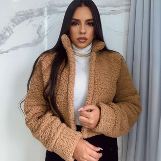 Casaco casaquinho TEDDY de pelinho feminino inverno curto CROPPED em Oferta na Shopee