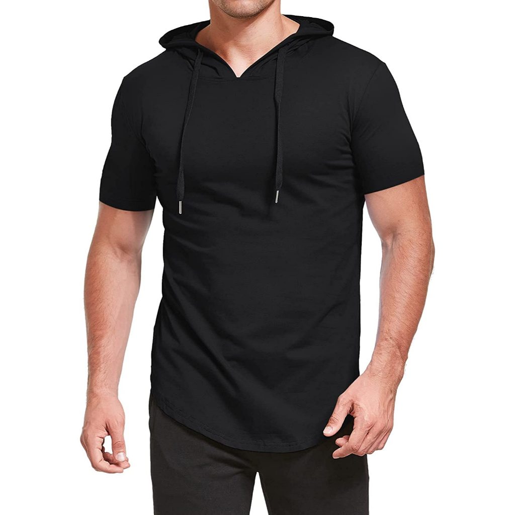 Camisas Masculina Long Line Manga Curta Lisa Slim Fit Treino Academia Verão Oferta