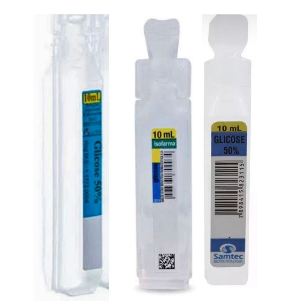 Glicose 50 % Kit 50 unidades  Ampola Samtec Escleroterapia