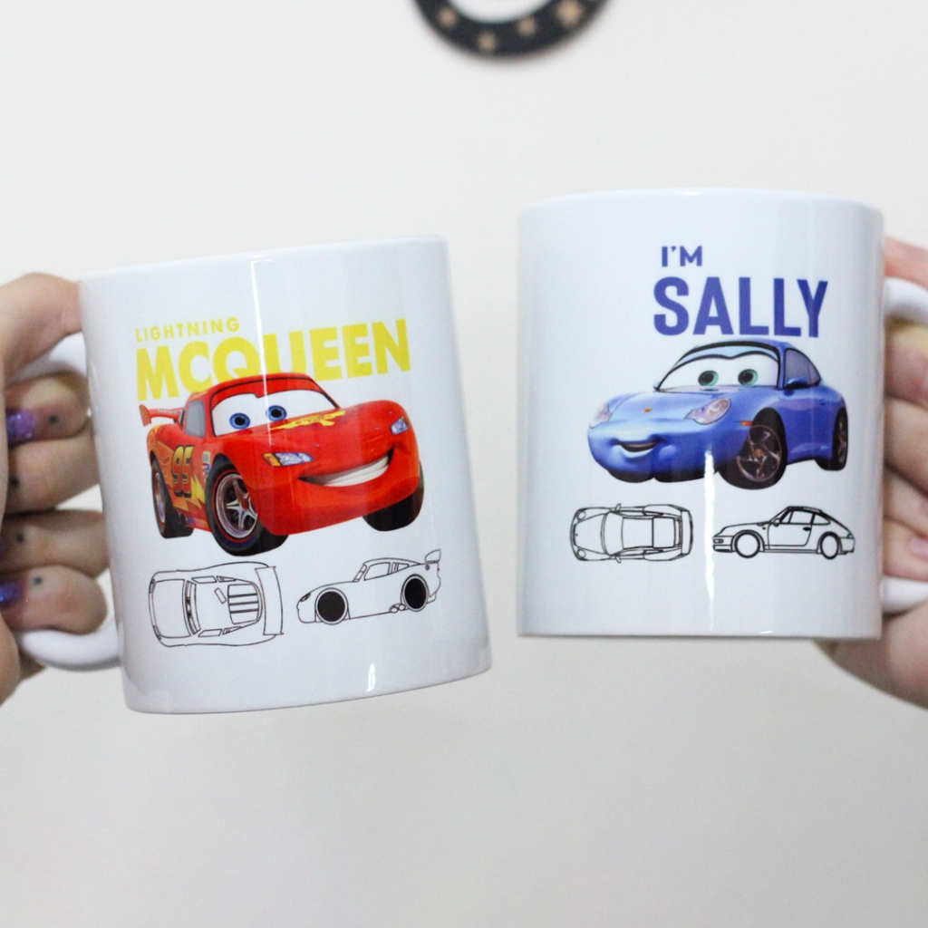 Conjunto 2 Canecas Carros  McQueen & Sally - Presente Dia dos Namorados em Oferta na Shopee