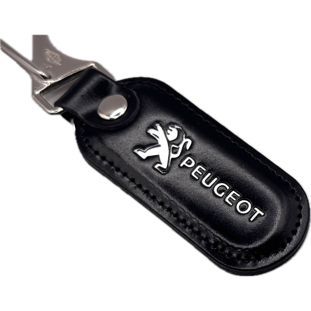 Chaveiro Moto peugeot Mosquetão Couro