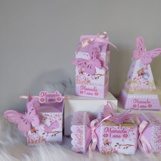 Caixinhas jardim encantado das borboletas personalizado em Oferta na Shopee